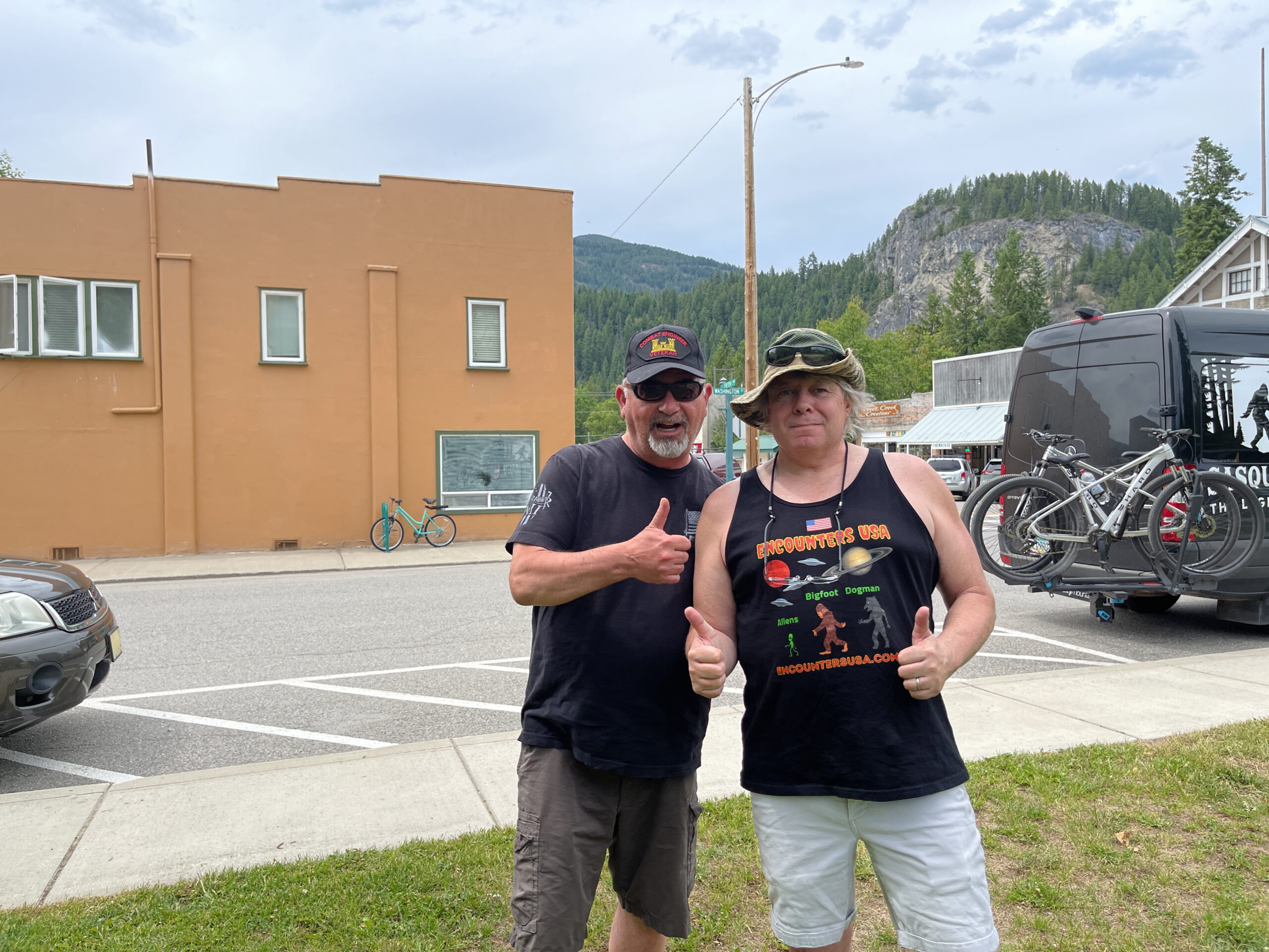 Matthew Heines and Todd Neiss at the Metaline Falls Bigfoot Festival