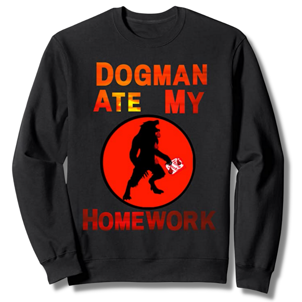 Dogman Ate My Homework Black Sweatshirt