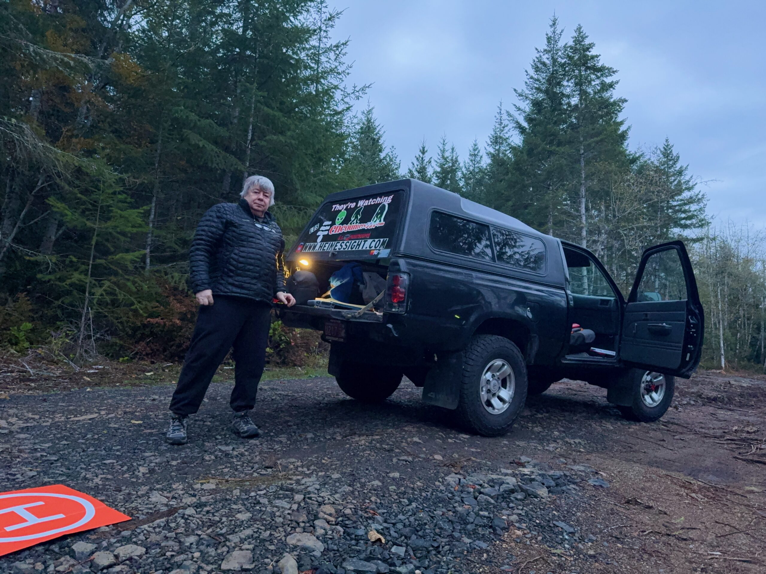 Harstine Island Site 1 Morning Truck Back Standing