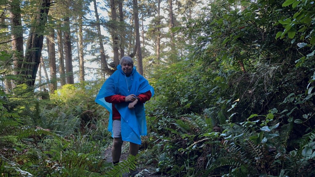 The poncho cannot be underestimated in the Pacific Northwest when looking for aliens, Bigfoot or Dogman