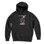 Dark gray pullover hoodie featuring "BIGFOOT BELIEVES IN ME" with cute Sasquatch giving thumbs up in a glowing thought bubble. Encounters USA Bigfoot merch.