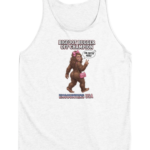Bigfoot Bugger Off funny Bigfoot design on dark heather tank top - official Encounters USA merch