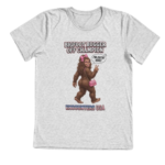 Bigfoot Bugger Off funny Bigfoot design on dark heather triblend t-shirt - official Encounters USA merch