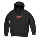 Dark gray pullover hoodie featuring Cascade Bigfoot Blood Mystery IV Blood Trails Sasquatch design
