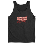 Dark gray tank top displaying Cascade Bigfoot Blood Mystery IV - Blood Trails chilling design