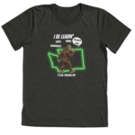 I Be Leavin Taxes Crime Democrats funny Bigfoot design on dark heather triblend t-shirt - official Encounters USA merch