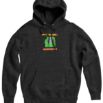 They're Watching funny grey alien pointing design on dark charcoal pullover hoodie - official Encounters USA merch