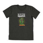 You Don't Know Squatch electric glowing Bigfoot with lightning bolts on dark heather triblend t-shirt - official Encounters USA merch