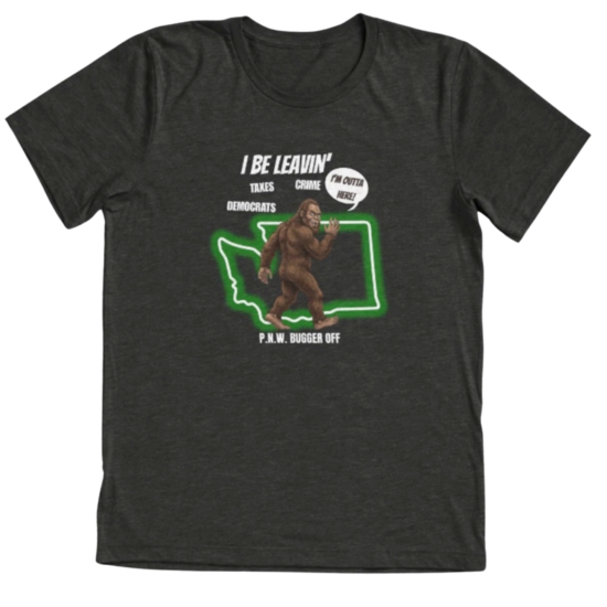 I Be Leavin Taxes Crime Democrats funny Bigfoot design on dark heather triblend t-shirt - official Encounters USA merch